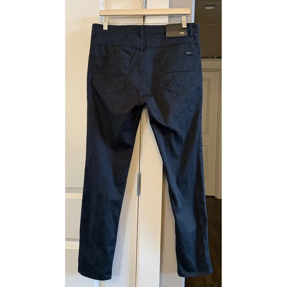 Zara Men's Black Skinny Fit Chino Pants Five Pocket Trousers Mid Rise Size 32